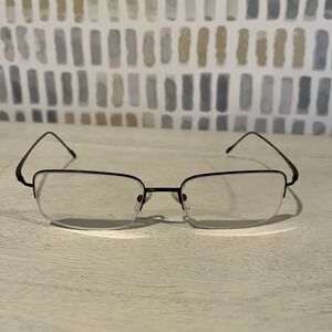 Hart Schaffner Marx Glasses Mens Black‎ T-131 Handmade Japan 57-19-145mm